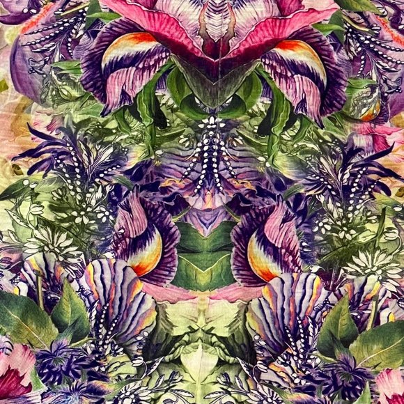 One World Tunic Top Womens PS Cap Sleeve Floral Embellished Pleated V-Neck - Picture 6 of 10